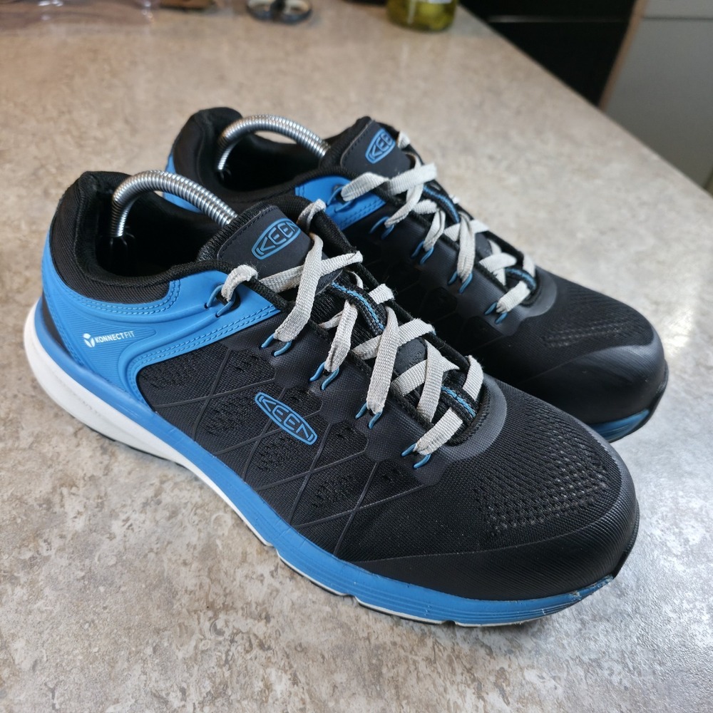 Keen Carbon Composite Toe Work Men's Black & Light Blue Work Shoes! Size 11.5 D!